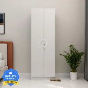 Wooden Street Mishka 2 Door Multi Utility Wardrobe With Drawer/Wooden Almirah/ Engineered Wood 2 Door Wardrobe