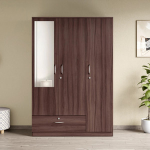 Godrej Interio Ewa with Mirror Engineered Wood 3 Door Wardrobe