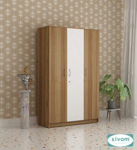 SIVOM SIVOM Oliver Multipurpose 3 Door Wardrobe / Spacious 7 Shelves With 2 Drawer Engineered Wood 3 Door Wardrobe