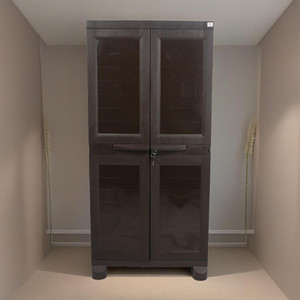 Classic Furniture Warbrobe | Closet| Shoe Rack Liberty 4ft Coffee Brown Plastic 2 Door Wardrobe