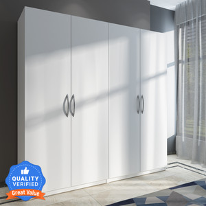 Woodbuzz Engineered Wood 4 Door Wardrobe