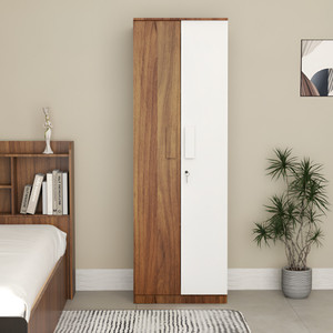 neuspace Duo S Compact Clothes Storage Cabinet with Multiple Shelves Engineered Wood 2 Door Wardrobe