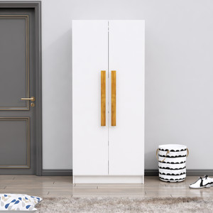 Hexa Red Wooden Wardrobe with 1 Drawer & Huge Space 3 Year Warranty Engineered Wood 2 Door Wardrobe