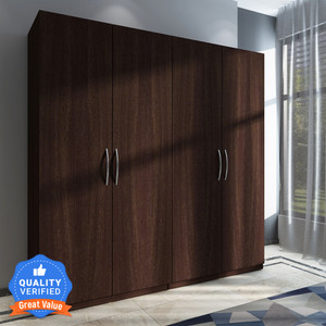 Woodbuzz Engineered Wood 4 Door Wardrobe