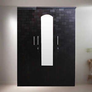 CASPIAN Wooden Almirah for Clothes and Stacking space -Home Furniture Storage Engineered Wood 3 Door Wardrobe