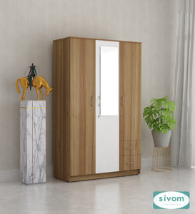 SIVOM ULTRA Multipurpose 3 Door Wardrobe With Mirror/ Spacious 7 Shelves Engineered Wood 3 Door Wardrobe