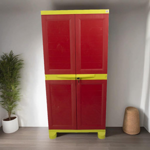Classic Furniture Classic furniture Warbrobe|Closet|Shoe Rack Liberty 4ft Red Yellow Plastic 2 Door Wardrobe