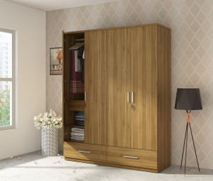 SPACEWOOD Linden Engineered Wood 4 Door Wardrobe