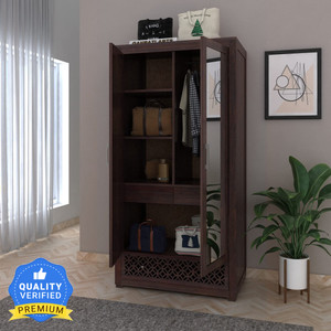 Ganpati Arts Sheesham Wood Jodhpur Storage Wardrobe with 3 Drawer for Home Living Room Solid Wood 2 Door Wardrobe