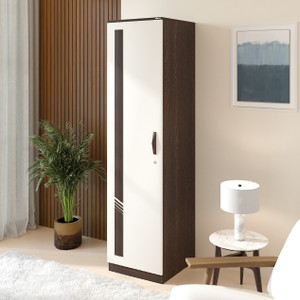 BLUEWUD Andrie Single Almira for Bedroom Home Furniture Engineered Wood 1 Door Wardrobe