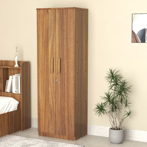 neuspace Duo S Compact Clothes Storage Cabinet with Multiple Shelves Engineered Wood 2 Door Wardrobe