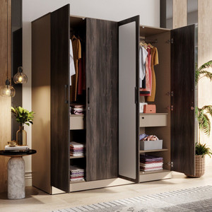 Wakefit Cashmere Plus Engineered Wood 4 Door Wardrobe