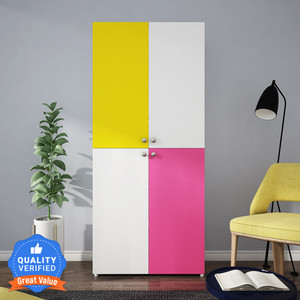 Woodbuzz Engineered Wood 4 Door Wardrobe