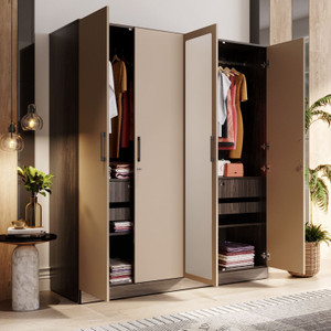 Wakefit Cashmere Plus Engineered Wood 4 Door Wardrobe