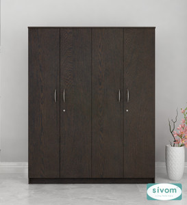 SIVOM Mezza Multipurpose 4 Door Closet Engineered Wood 4 Door Wardrobe