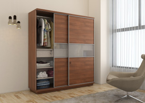 SPACEWOOD Universal Engineered Wood 2 Door Wardrobe