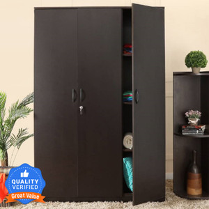 Home Full Engineered Wood 3 Door Wardrobe