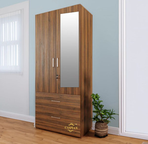 CASPIAN Wooden Almirah for Clothes and Stacking space -Home Furniture Storage Engineered Wood 2 Door Wardrobe