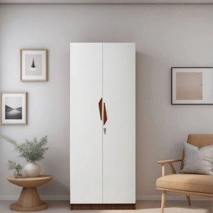 Mintwud from Pepperfry Maya 2 Door Wooden Wardrobe With One Hanger Road For Bedroom/Home Engineered Wood 2 Door Wardrobe