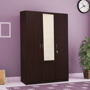 CASPIAN Wooden Almirah for Clothes and Stacking space -Home Furniture Storage Engineered Wood 3 Door Wardrobe