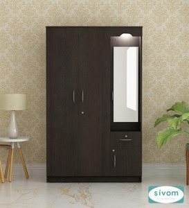 SIVOM SIVOM SYNTAX Multipurpose 3 Door Wardrobe With Dressing table/ 7 Shelves Engineered Wood 3 Door Wardrobe
