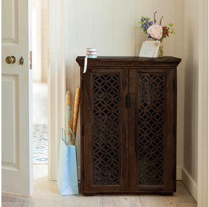 SHRI MINTU'S Solid Sheesham Wood Almirah/Wardrobe/Cabinet/Cupboard with 3 Shelves Solid Wood 2 Door Wardrobe