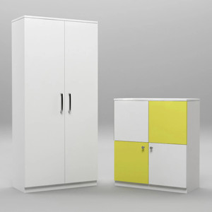 Floresta Wud Engineered Wood Wardrobe / Almari With Storage For Bed Room / Kids Room . Engineered Wood 4 Door Wardrobe