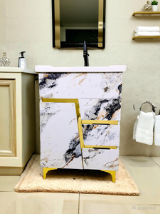 BOBBYEXPORT Z Gold Premium BVG1 freestanding Wash Basin Vanity Cabinate HDHMR Cabinet Table Top Basin