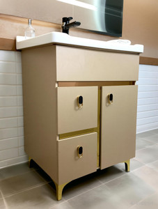 BOBBYEXPORT Gold premium 24" freestanding Wash Basin Vanity Cabinet HDHMR Cabinet BEPG3 Table Top Basin