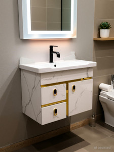 BOBBYEXPORT Wall Hang 24" Wash Basin Vanity Cabinet For Bathroom BEWH5 Wall Hung Basin