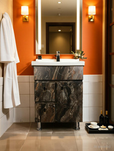 BOBBYEXPORT Simple Design freestanding Wash Basin Vanity Cabinet HDHMR Cabinet BEPNG2 Table Top Basin