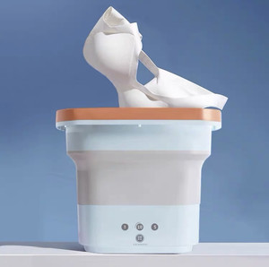lukzer Mini Portable Folding Washing Machine Cloth Washer Spin Dryer Collapsible Bucket Washing Machine Door Hinge