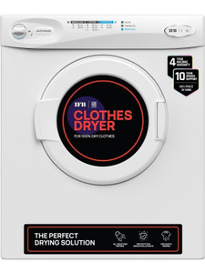 IFB 5.5 kg Fully Automatic Front Load,Refresh�Cycle,Knob Control,Wall Mountable,Anti-Crease,Germ-Free Dryer with In-built Heater White