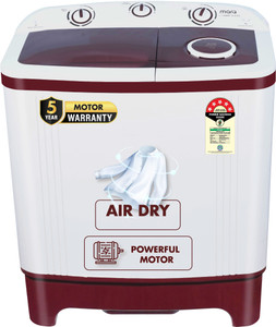 MarQ by Flipkart 6 kg 5 Star Rating Innowash Range Semi Automatic Top Load Washing Machine White, Maroon