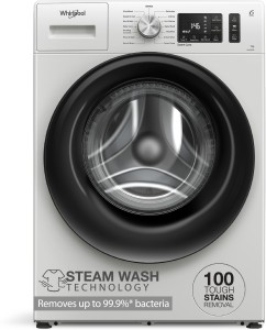 Whirlpool 7 kg Steam Technology 5 Star Inverter 100+ Tough Stains, 6th Sense Soft Move Fully Automatic Front Load Washing Machine with In-built Heater White