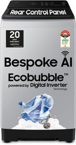 Samsung 8 kg 5 Star, AI Wash, AI Energy Mode, Wi-Fi, Ecobubble, AI VRT+, Super Speed, Soft Closing Door, Digital Inverter Fully Automatic Top Load Washing Machine Grey