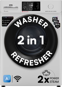 IFB 8 kg 5 Star with Steam Refresh program, 9 Swirl Wash, Eco Inverter, Touch Panel with AI Fully Automatic Front Load Washing Machine with In-built Heater White