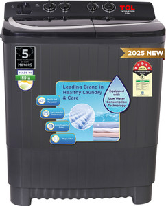 TCL 9 kg 5 Star with Extra Powerful Motor, Magic Filter and Fast Dry Semi Automatic Top Load Washing Machine Grey