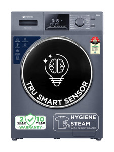 MOTOROLA 8 kg with Steam Wash and Tru Smart Sensor Fully Automatic Front Load Washing Machine with In-built Heater Blue