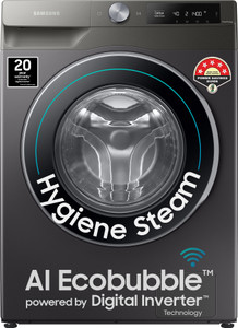 Samsung 9 kg 5 Star, Eco Bubble Technology with Super Speed, AI Control , Wi-Fi Enabled , Digital Inverter Motor,Hygiene Steam, Fully Automatic Front Load Washing Machine with In-built Heater Black