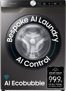 Samsung 8 kg 5 star, AI Control, AI Eco Bubble, Wi-Fi Fully Automatic Front Load Washing Machine with In-built Heater Black, Grey