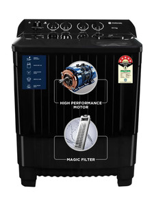 MOTOROLA 8 kg 5 star rating Midnight Series Semi Automatic Top Load Washing Machine Black
