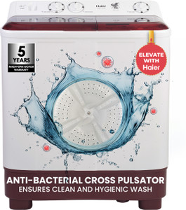 Haier 7 kg Anti Bacterial Vortex Pulsator, 1300 RPM, Spray Function, Wash Programs, Magic Filter, Rat Mesh Semi Automatic Top Load Washing Machine White