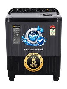 realme TechLife 9 kg with Hard Water Wash Protection and Swift Jet Dry Semi Automatic Top Load Washing Machine Black, Grey