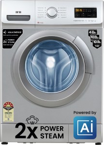 IFB 8 kg Powered by AI, 5 Star, 4 years Comprehensive Warranty with� 2x Steam Cycle Fully Automatic Front Load Washing Machine with In-built Heater Silver