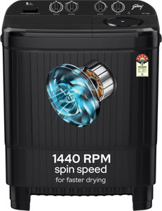 Godrej 10 kg 5 Star Aquajet Pulsator, Drying at 1400 RPM Speed, Spin Shower, Semi Automatic Top Load Washing Machine Black