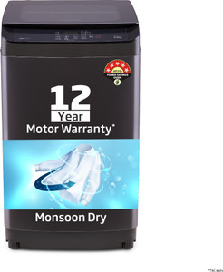 Voltas Beko by A Tata Product 9 kg with Double waterfall, Multiple Wash Program, Waterproof IPX4 panel and Monsoon Dry option Fully Automatic Top Load Washing Machine Black, Grey