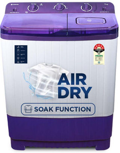 MOTOROLA 7 kg Semi Automatic Top Load Washing Machine White, Purple
