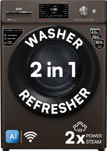 IFB 9 kg 5 Star with Steam Refresh program, 9 Swirl Wash, Eco Inverter, with AI Fully Automatic Front Load Washing Machine with In-built Heater Brown