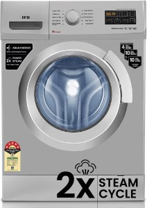 IFB 6 kg with Steam Wash, Aqua Energie, Anti-Allergen 4 years Comprehensive Warranty Fully Automatic Front Load Washing Machine with In-built Heater Silver